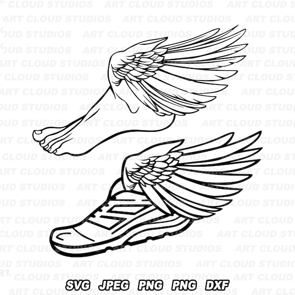 Track and Field SVG, Running SVG, Cross Country svg, Winged Foot Png, Track Mom SVG, Digital Download, Marathon Clipart, Commercial Use