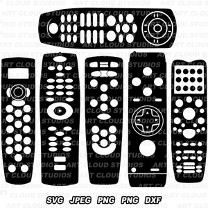 Remote Control SVG, TV Remote Cut Files, Remote Control Silhouette, Digital Download, TV Remote Clipart Bundle, Commercial Use