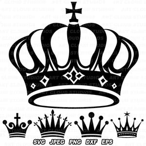 Royal Crown SVG, King Crown SVG, Queen Crown svg, Princess Tiara svg, Digital Download, PNG, Unlimited Commercial Use.