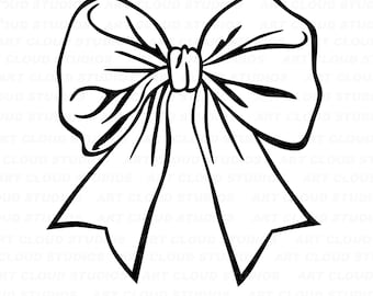 Coquette Bow SVG, Hair Bow Png, Tied Bow Cut Files, Silhouette Digital Download Clipart, Jpeg Eps Dxf, Laser, Unlimited Commercial Use.