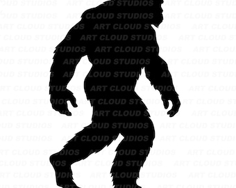 Bigfoot SVG, Yeti Png, Sasquatch Cut Files, Big Foot Silhouette Digital Download Clipart, Laser, Jpeg, Dxf, Eps, Unlimited Commercial Use.