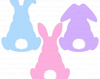 Easter Bunny SVG, Bunnies Png, Rabbit Cut Files, Silhouette Digital Download Clipart, Laser, Jpeg, Dxf, Eps, Unlimited Commercial Use.