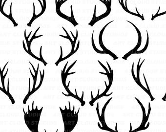 Deer Antlers SVG, Deer Antlers Png Clipart, Moose Horns Hunting Digital Download Clipart, Unlimited Commercial Use.