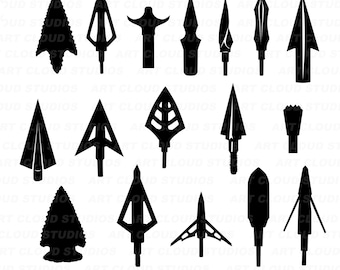 Arrowhead SVG, Broadhead Arrows SVG, Hunting SVG, Archery svg, Bowhunting svg, Arrowhead Silhouette, Digital Download, Commercial Use