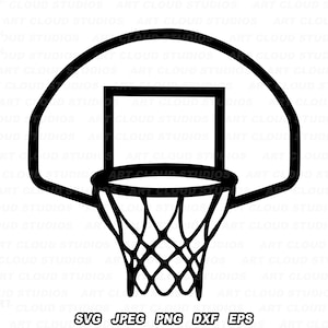 Panier de basket-ball SVG, panneau de basket-ball SVG, fichier coupé, Jpeg, clipart sport, téléchargement numérique, PNG
