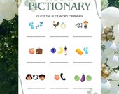 Rude Pictionary - Hen Party Games - Bachelorette Party - Sage Green Theme - Digital Download