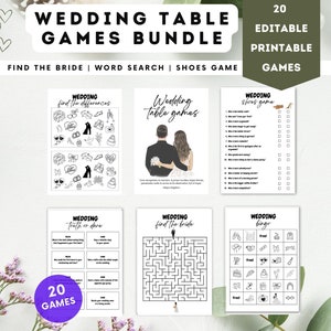 Wedding Table Games | Wedding Activities | Wedding Reception Games | Wedding Game Bundle | Fun Wedding games | Wedding puzzle | Wedding quiz