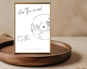 Vinyl Record Wedding Guestbook Sign: Unique Music Theme (Digital Download) - WED01