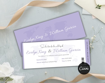 Wedding Save The Date Boarding Pass - Digital download - Printable Wedding Ticket Invitation - Destination Wedding Invitation - passport