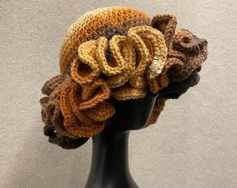 Crochet Ombre Dramatic Wavy Hat