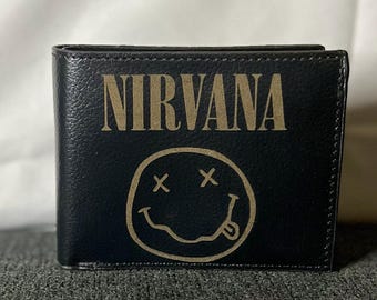 Cartera negra de Nirvana: un regalo para fans