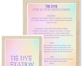 Instructiesbundel tie-dye: feestthema, waslabels (digitale download)