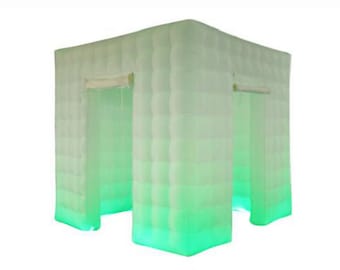Aufblasbares Fotobooth Zelt | LED-Beleuchtung, 2-türiges Design