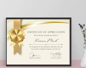 Elegante Wertangabe | Büro Wanddekoration | Anerkennungspreis Geschenk