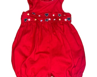 VTG red bubble romper