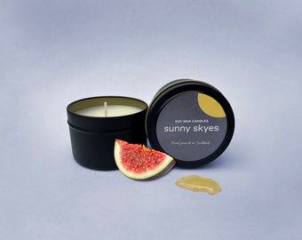 Black Fig & Honey - Scented Soy Wax Tin Candles Hand Poured in Scotland
