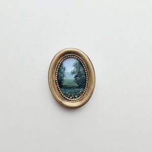 Framed Original Hand-painted, Muted Flower Field Art, Mini Landscape Painting, Countryside Flower Meadow, Acrylic Fine Art