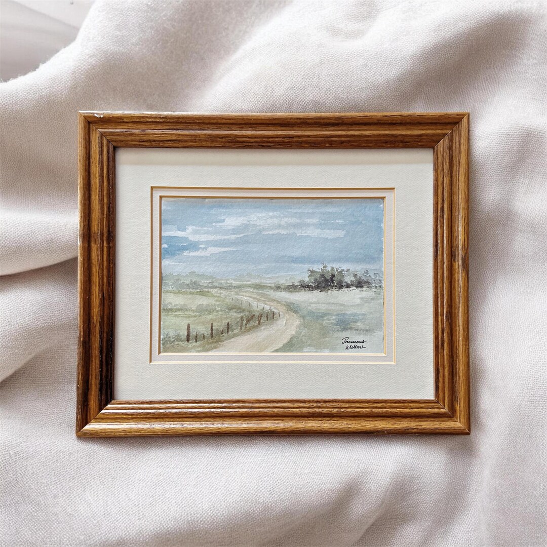 Limited Edition - Framed Original Watercolor Landscape Painting, Hand ...
