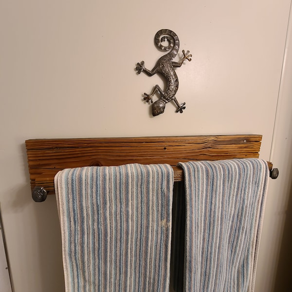 Reclaimed Wood Bathroom Towel Rack Gift for Mom