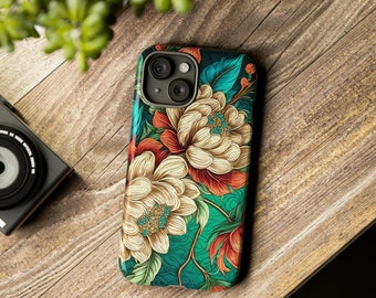 Iphone 15 Floral Pattern Tough Cases