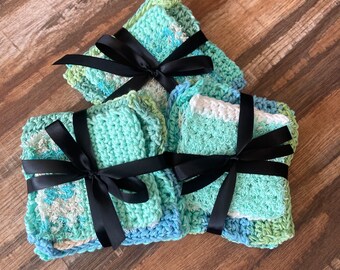 Crocheted Washcloth and scrubby set!!!