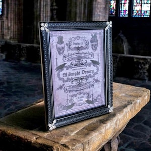 Picture Photo Frame OOAK Handpainted Black Lace Covered With Silver Crosses 8&quot; x 6&quot; Gothic Decor Homes Interiors Great Gift FR13