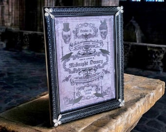 Picture Photo Frame OOAK Handpainted Black Lace Covered With Silver Crosses 8&quot; x 6&quot; Gothic Decor Homes Interiors Great Gift FR13