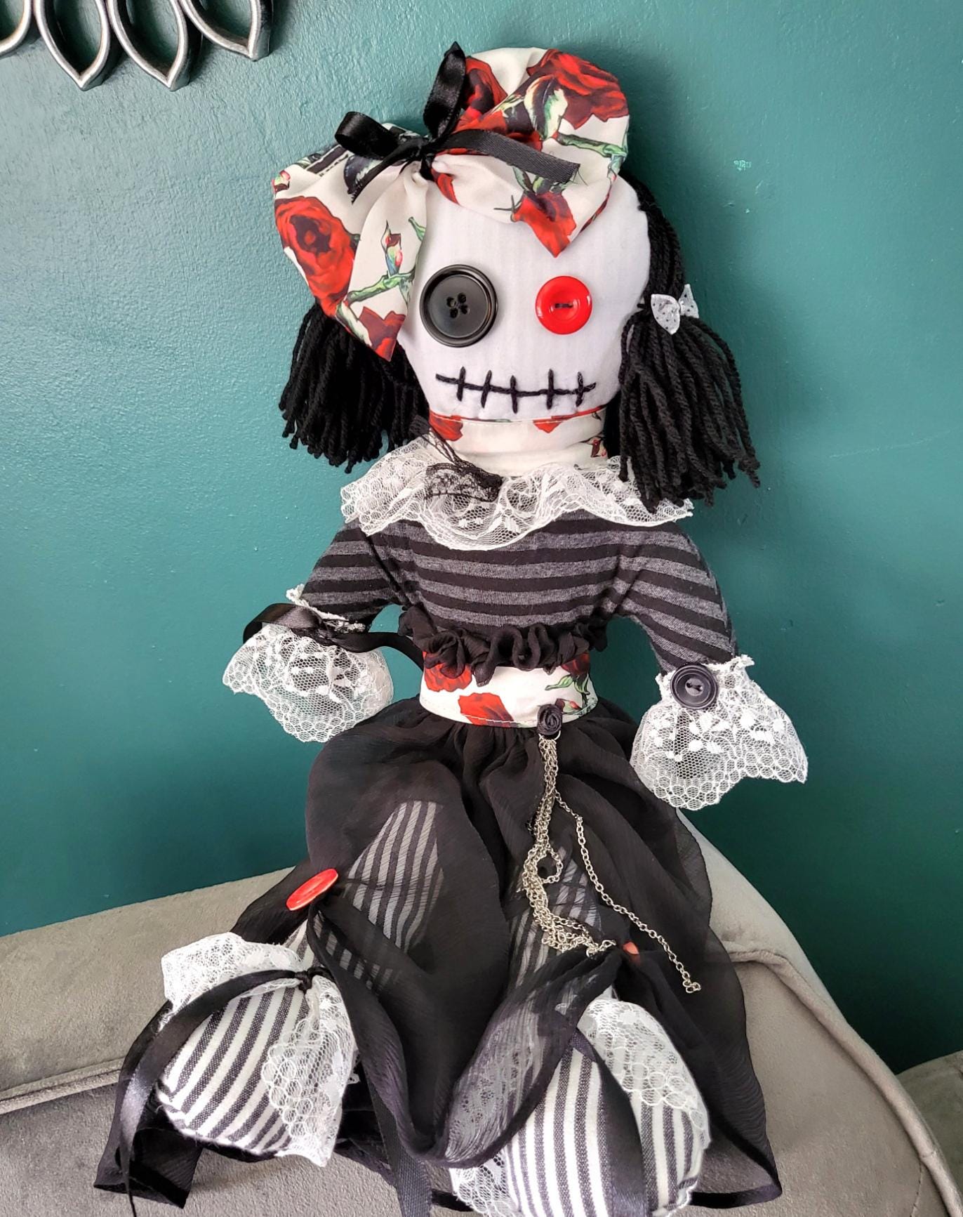 Handmade Gothic Art Doll OOAK 19 Inch Creepy Ragdoll Fantasy Weird