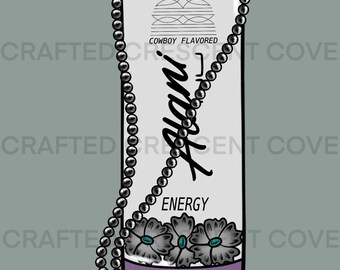 Bebida Energética Alani Turquesa Cowgirl Western PNG Design Digital