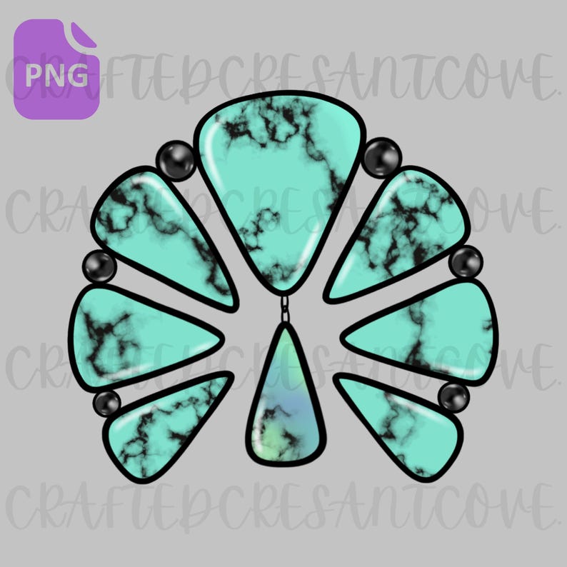 Western Turquoise Gem PNG Digital Design - Etsy