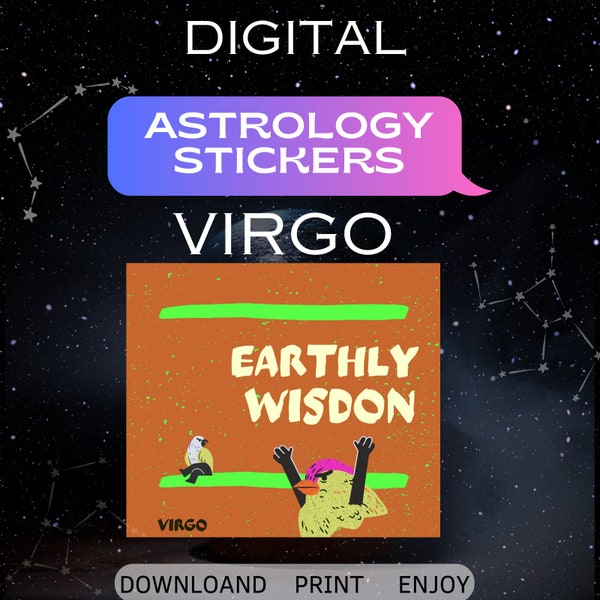 Digital Virgo Stickers For Print Candels, Laptop Decor, PDf Virgo Stickers, Cup Print, Printanle For Tshirt, Print Angry Birds