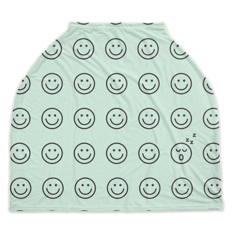 Car Seat, Cover, Breastfeeding Cover, Nursing, Baby, Baby Shower, Gift, Poncho, Nursing Cover, Breastfeeding Cover, Smiley Face, Funny image 2