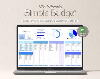 Budget Planner Google Sheets Monthly Budget Spreadsheet Paycheck Budget Tracker Google Sheets Weekly Budget Template BiWeekly Budget Expense
