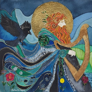 Giclée Print, Hand gilded: The Dagda.