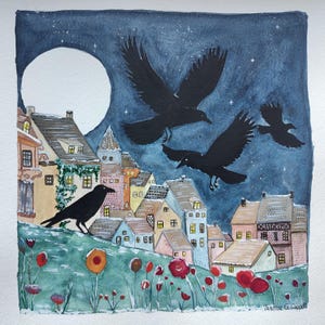 Original artwork, watercolor: First Snow.