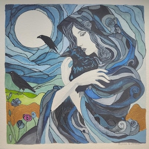 Giclée Print: An Morrighan, the Morrigan - raven, Irish, Goddess, pagan, celt