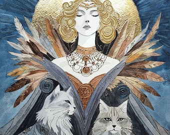 Handvergulde gicléedruk: Freyja