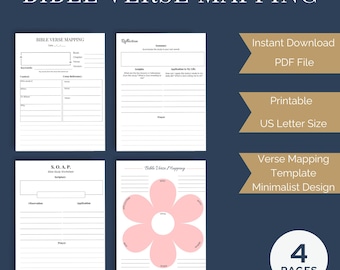 Bible Verse Mapping Template: Printable Bible Study Tools (PDF)