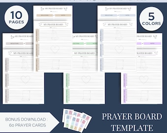 Printable Prayer Board Kit: Template & Affirmation Cards (Digital Download)