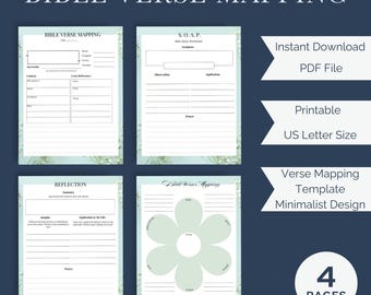 Bible Verse Mapping Template: Printable Bible Study Tools (PDF)