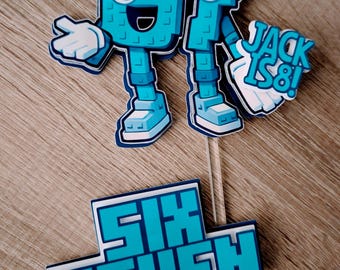 67 cake topper, brain rot, steal a brain rot, six seven