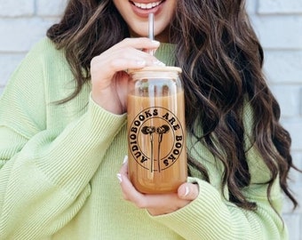 Los audiolibros son libros. Vaso para sorber/ Merchandising literario/ Booktok / Romance oscuro