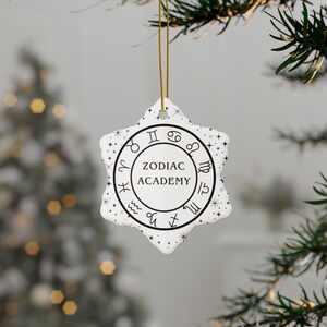 Ceramic Ornaments, Zodiac Academy Fantasy Book Christmas Ornaments, Double-Sided, Zodiac Signs, Stars, Home Decor, Holiday Decor, Gift