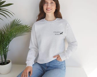 Fourth Wing Embroidered Sweatshirt, Dragon Sweatshirt, Bookish Sweatshirt, Embroidery Bookish Gift