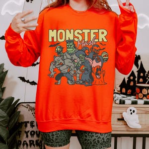 Retro Monster Mash Sweatshirt | Gildan 18000 | Retro Halloween Sweatshirt | Halloween Vibes