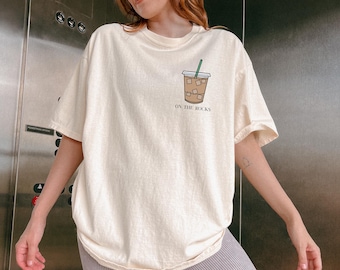 On the Rocks Iced Coffee Tee | Comfort Colors T-Shirt | Aesthetic Coffee Lover Shirt