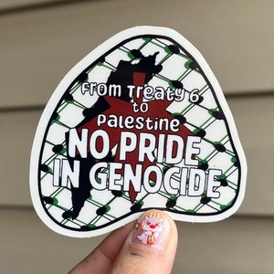 Free Palestine No Pride in Genocide Sticker Keffiyeh Waterproof Laptop Car Decal