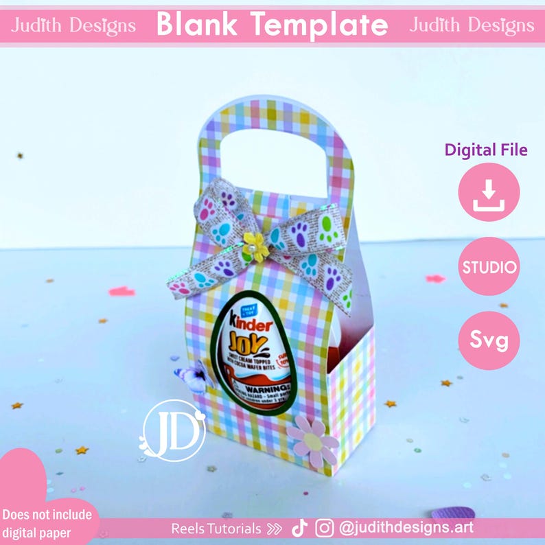 Kinder modèle de porte-oeufs svg et Studio, fichier de coupe de modèle de porte-oeufs de sac. image 4