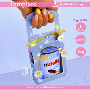 Nutella Go box template for svg and Studio, template Nutella 52g, Nutella Template Holder