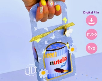 Plantilla de caja Nutella Go para SVG y Studio, plantilla Nutella 52 g, soporte para plantillas Nutella
